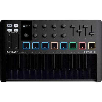 arturia midi keyboards black / minilab3 arturia minilab 3 25-note velocity sensitive slim midi keyboard 