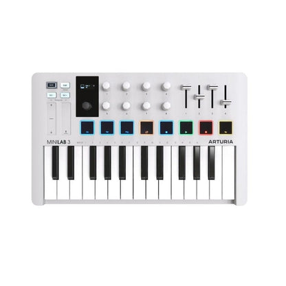 arturia midi keyboards white / minilab3 arturia minilab 3 25-note velocity sensitive slim midi keyboard 
