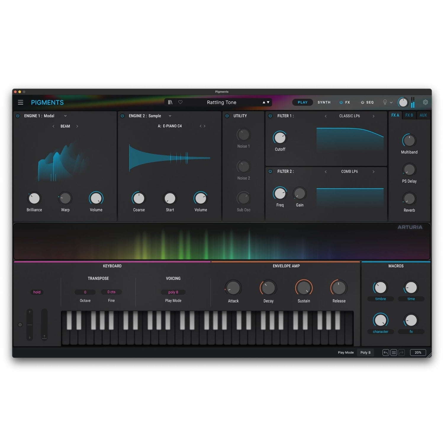 Arturia Virtual Instruments Arturia Pigments 6 Polychrome Software Synthesizer – Professional Audio Software & Plugin
