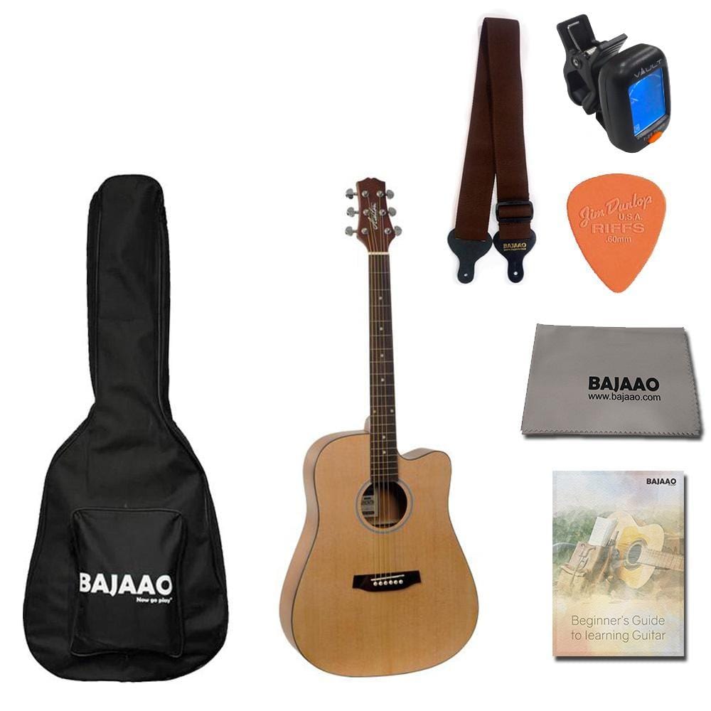 Ashton Acoustic Guitars BUNDLE Ashton D20C NTM Dreadnought Cutaway Acoustic Guitar  - Natural Matte