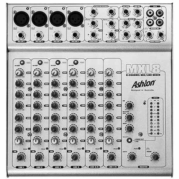 ashton analog mixers ashton mxl8 8 channel compact analog mixer