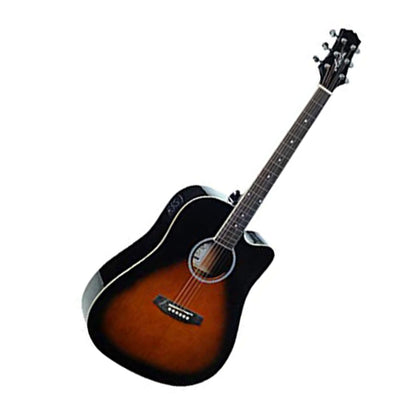 Ashton Electro Acoustic Guitar Bundles Ashton D20CEQ Dreadnought 41-Inch Cutaway Electro-Acoustic Guitar With Gigbag, Picks, Strap, Cloth, Cable & Ebook