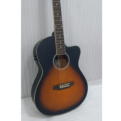 ashton electro acoustic guitars ashton d10ceq 39-inch cutaway electro acoustic guitar with eq - open box b stock