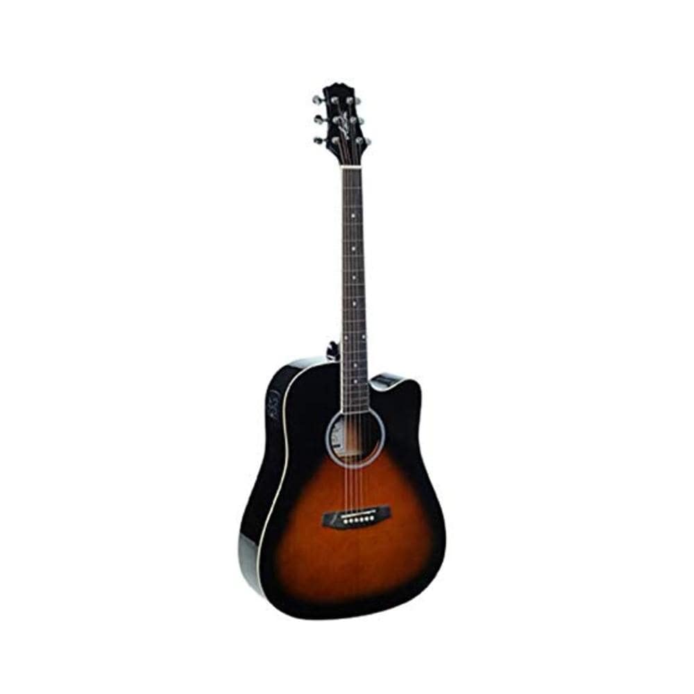 ashton electro acoustic guitars tobacco sunburst ashton d20ceq dreadnought 41-inch cutaway electro-acoustic guitar    #color_tobacco-sunburst