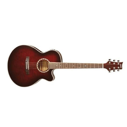 Ashton Electro Acoustic Guitars Wine Red Sunburst Ashton SL29CEQ Electro-Acoustic Guitar