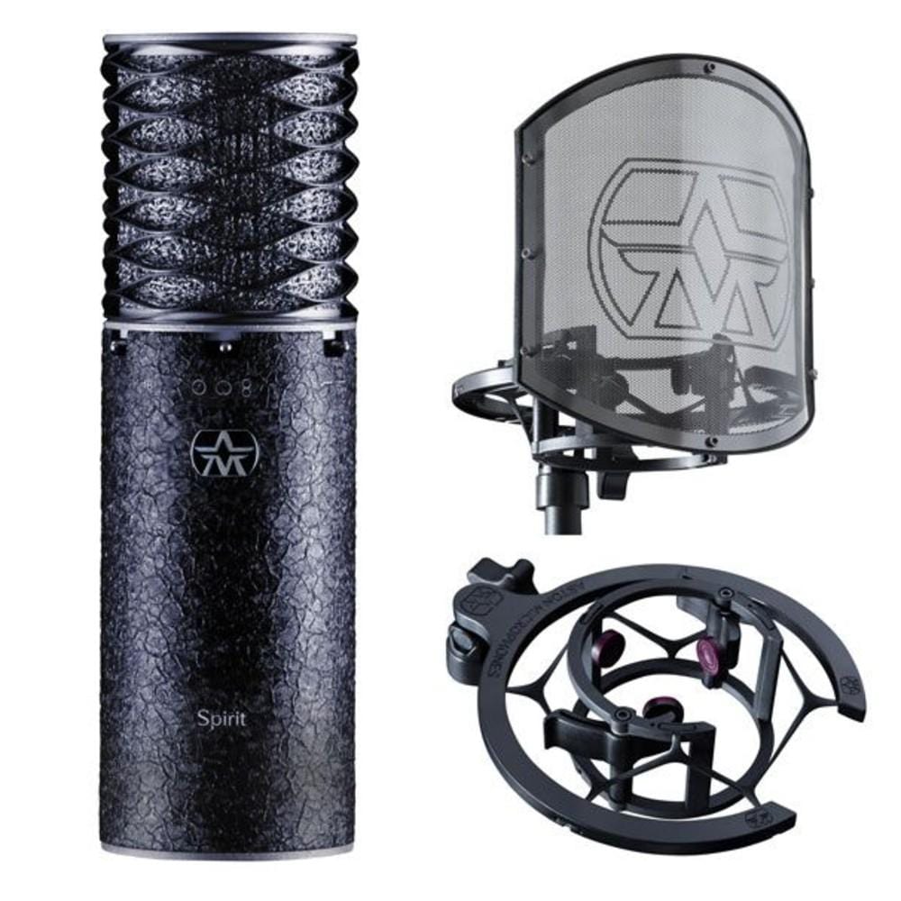 Aston Microphones Condenser Microphones Aston Black Spirit Condenser Microphone Bundle With Swift Shield Pop Filter