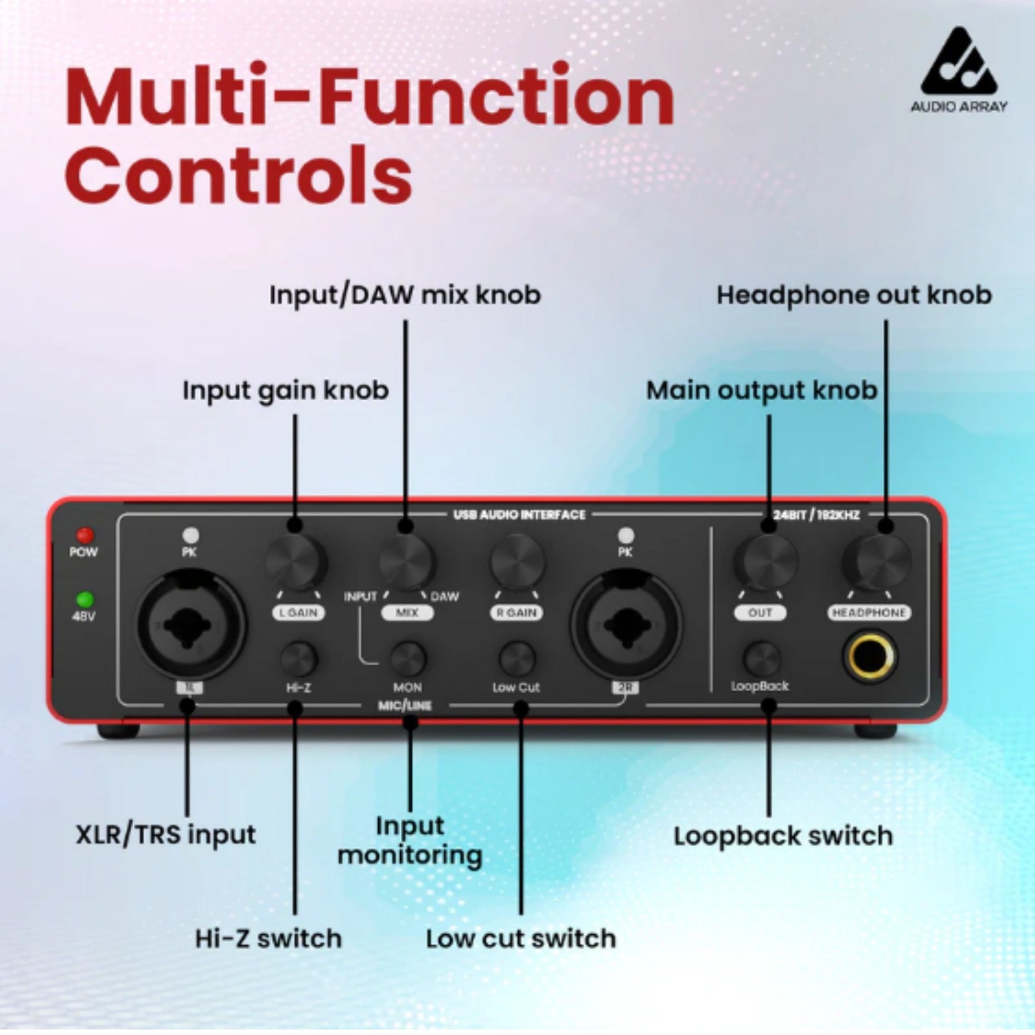 Audio Array Audio Interfaces Audio Array AI-04 4 Channel Recording Studio Digital USB Audio Interface