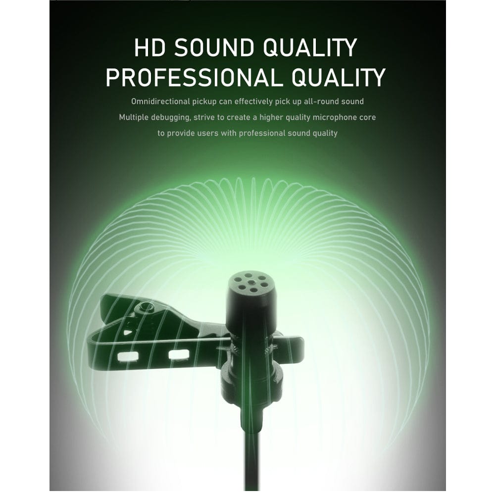 audio array lavalier microphones black audio array am-c12 all metal condenser collar microphone with 3.5mm connector with battery for dslr & smartphone  