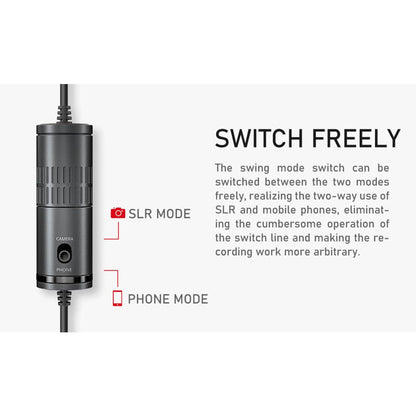 audio array lavalier microphones black audio array am-c12 all metal condenser collar microphone with 3.5mm connector with battery for dslr & smartphone  