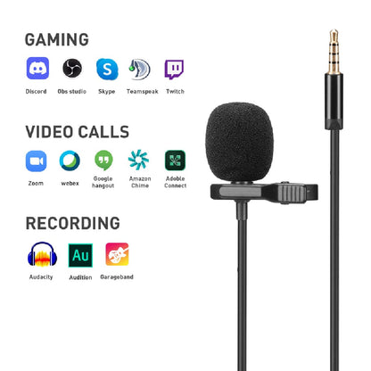 audio array lavalier microphones black audio array am-c16 single head condenser lavalier lapel mic with 3.5mm connector   
