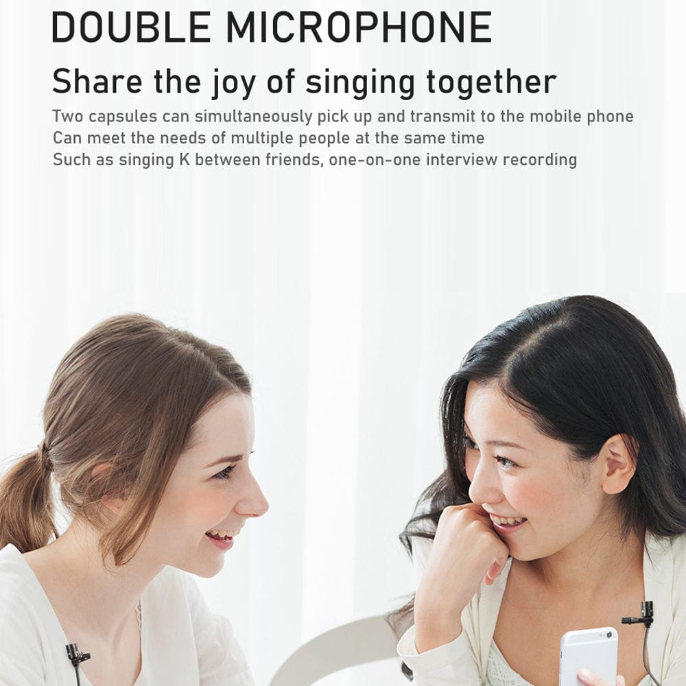 audio array lavalier microphones black audio array am-c17 dual head condenser lavalier lapel mic with 3.5mm connector   