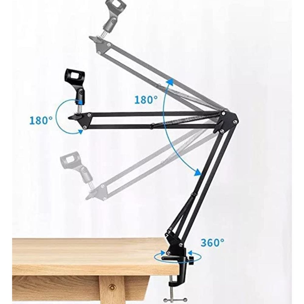 audio array microphone accessories audio array aa-05 suspension boom scissor microphone arm stand with universal clamp