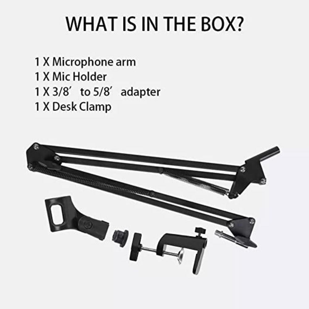 audio array microphone accessories audio array aa-05 suspension boom scissor microphone arm stand with universal clamp