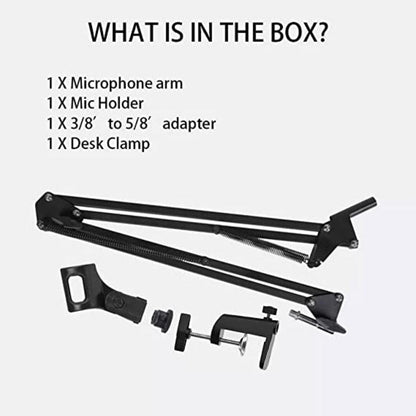 audio array microphone accessories audio array aa-05 suspension boom scissor microphone arm stand with universal clamp