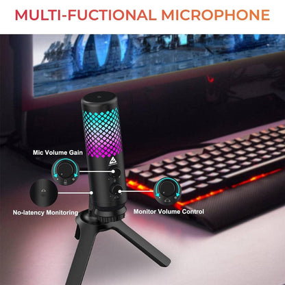 audio array microphone stands audio array am-c30 rgb light gaming tripod stand