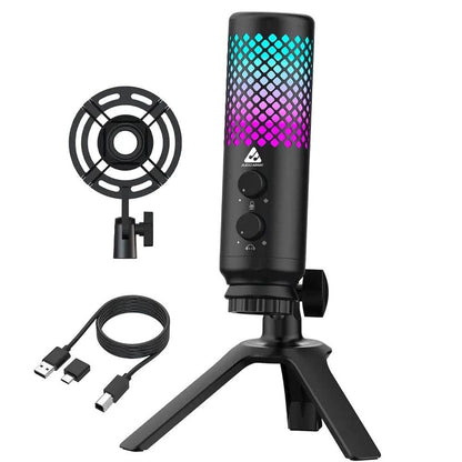 audio array microphone stands audio array am-c30 rgb light gaming tripod stand