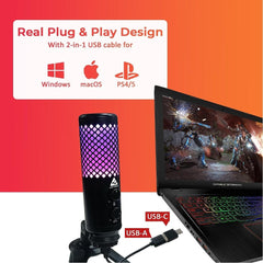 Audio Array Microphone Stands Audio Array AM-C30 RGB Light Gaming Tripod Stand