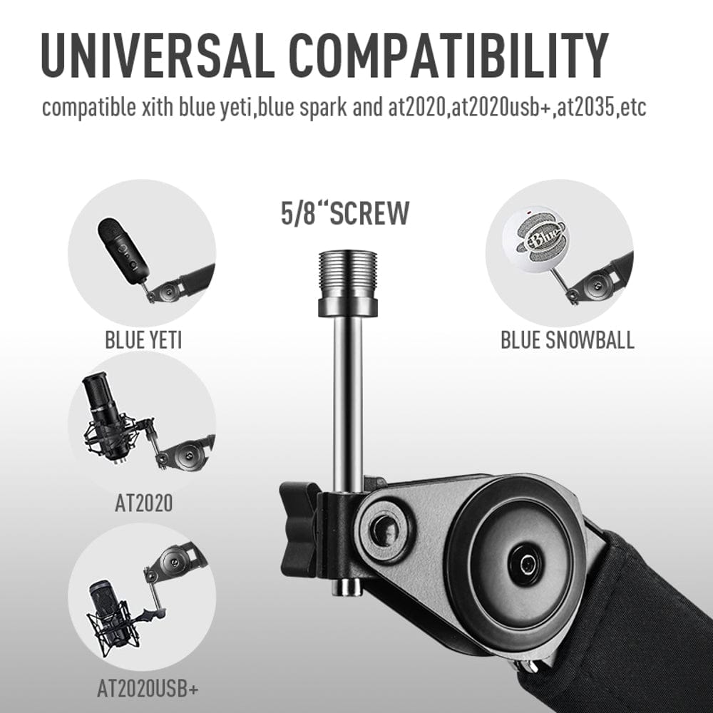 audio array microphone stands black audio array aa-09 short springless all metal microphone arm stand   