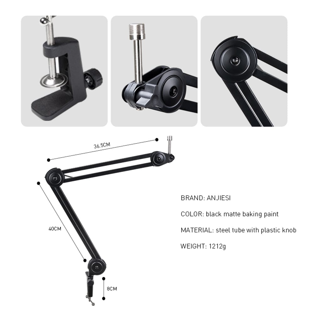 audio array microphone stands black audio array aa-11 long springless all metal microphone arm stand     