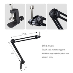 Audio Array Microphone Stands Black Audio Array AA-11 Long Springless All Metal Microphone Arm Stand