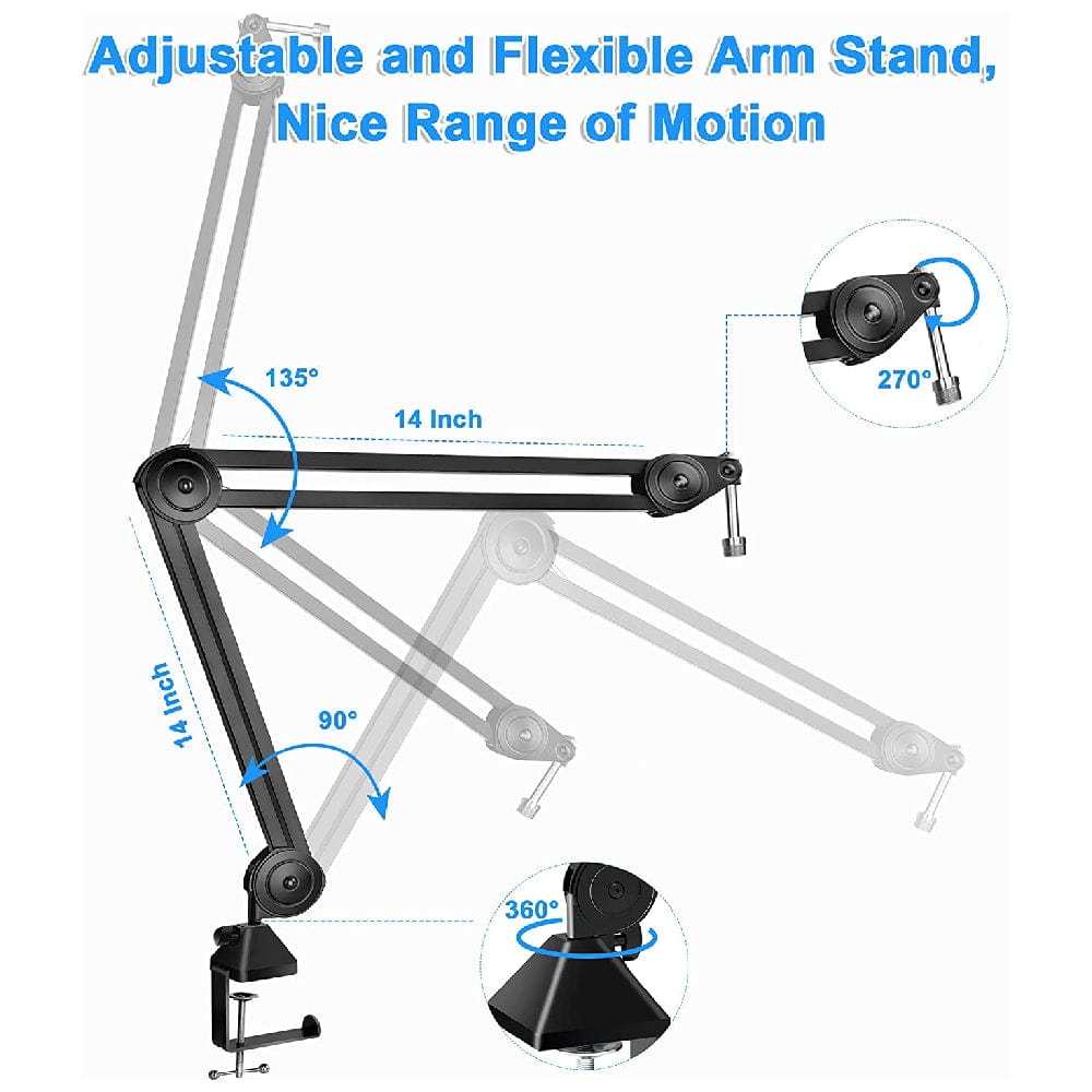 audio array microphone stands black audio array aa-12 short springless all metal microphone arm stand     