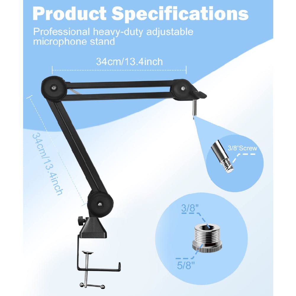 audio array microphone stands black audio array aa-13 short springless microphone arm stand     