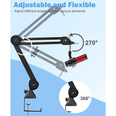Audio Array Microphone Stands Black Audio Array AA-13 Short Springless Microphone Arm Stand