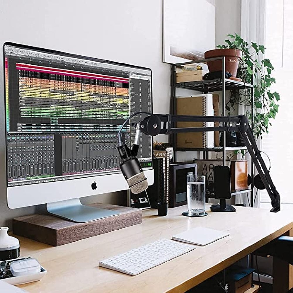 audio array microphone stands black audio array aa-14 long springless microphone arm stand     