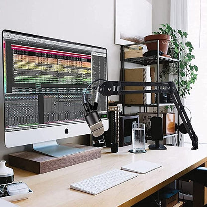 audio array microphone stands black audio array aa-14 long springless microphone arm stand     