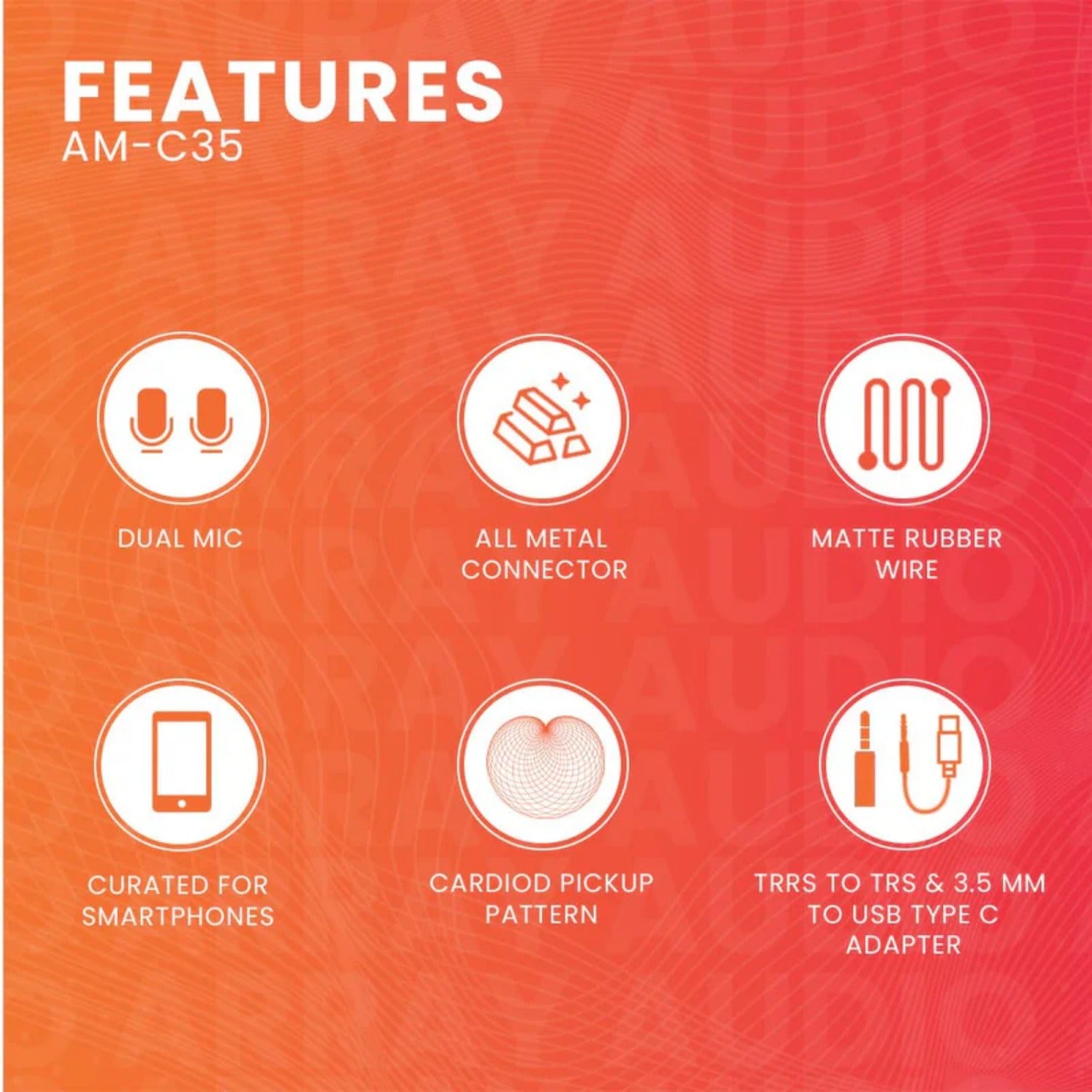 Audio Array Microphones Audio Array AM-C35 Dual Head Lapel Microphone