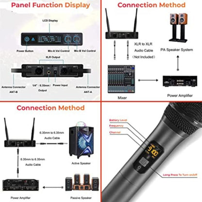audio array microphones audio array am-w14 uhf dual handheld wireless microphone