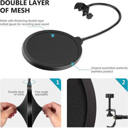 Audio Array Pop Filters Audio Array AA-03 Double Layer Professional Pop Filter