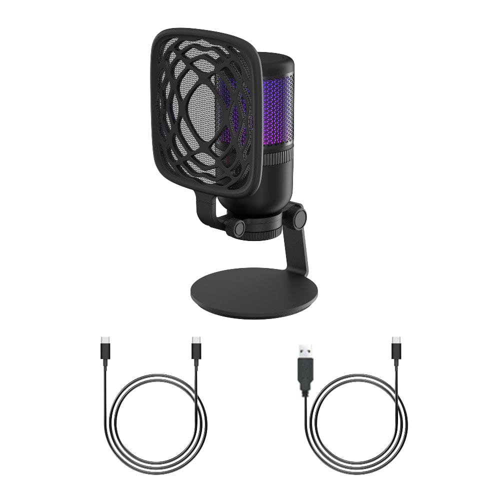 audio array usb microphones black audio array am-c23 anti interference metal tube rgb usb microphone     