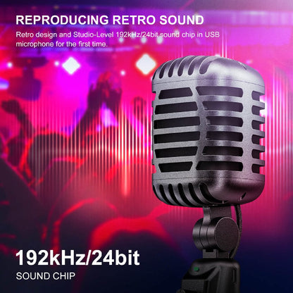 Audio Array Usb Microphones Black Audio Array AM-C24 USB Plug & Play Retro Microphone Kit