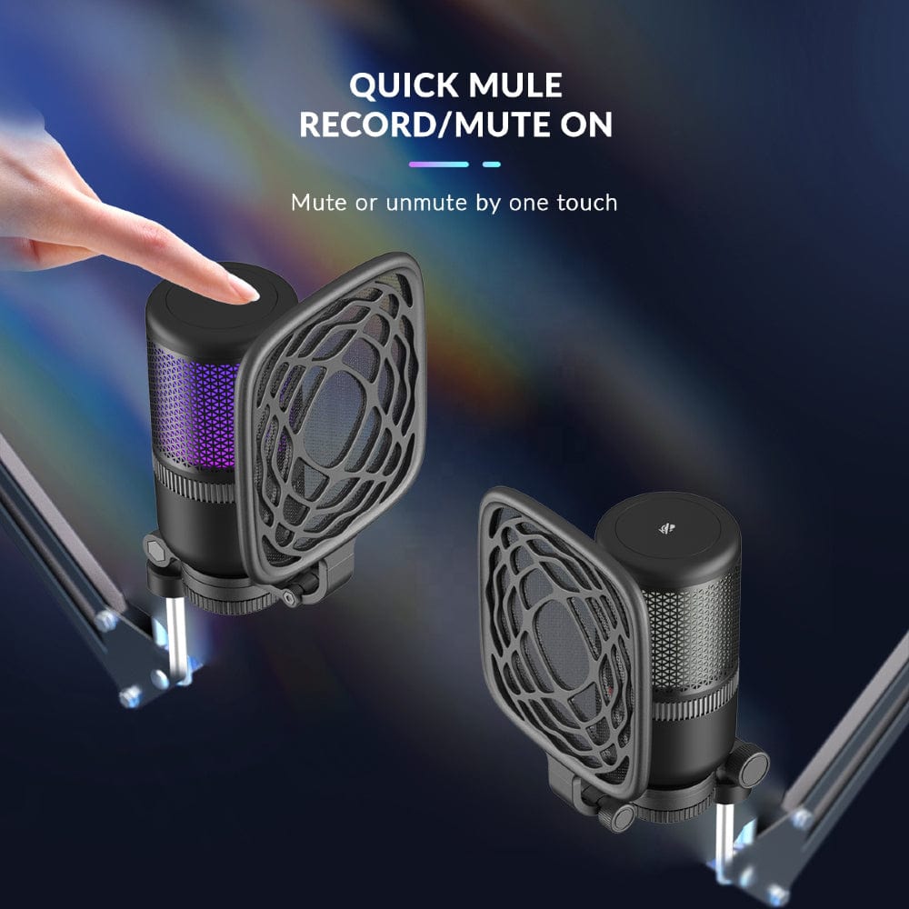 audio array usb microphones black audio array am-c26 anti interference metal tube rgb usb microphone   