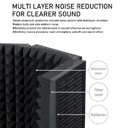 audio array vocal booths black audio array aa-08 5 panel metal isolation shield for microphone with insulation     