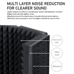 Audio Array Vocal Booths Black Audio Array AA-08 5 Panel Metal Isolation Shield for Microphone with Insulation