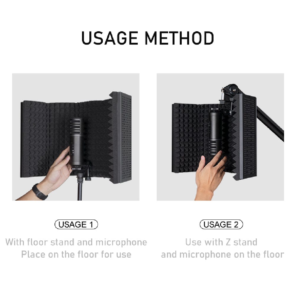 audio array vocal booths black audio array aa-08 5 panel metal isolation shield for microphone with insulation     