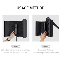 Audio Array Vocal Booths Black Audio Array AA-08 5 Panel Metal Isolation Shield for Microphone with Insulation