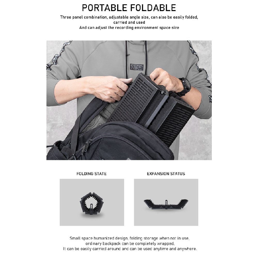 audio array vocal booths black audio array aa-08 5 panel metal isolation shield for microphone with insulation     
