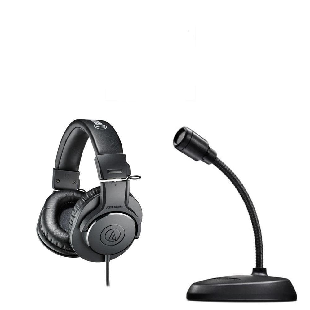 audio-technica condenser microphones audio-technica home creation bundle with atgm1-usb desktop microphone & ath-m20x headphones