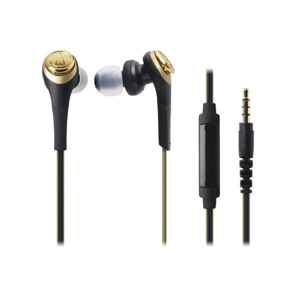 Audio-Technica Headphones Black Gold Audio-Technica ATH-CKS550IS Solid Bass In-Ear Headphones with In-line Mic & Control