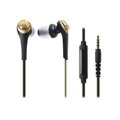 Audio-Technica Headphones Black Gold Audio-Technica ATH-CKS550IS Solid Bass In-Ear Headphones with In-line Mic & Control