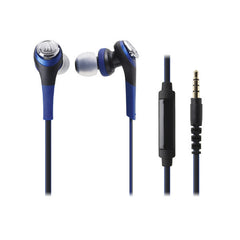 Audio-Technica Headphones Blue Audio-Technica ATH-CKS550IS Solid Bass In-Ear Headphones with In-line Mic & Control
