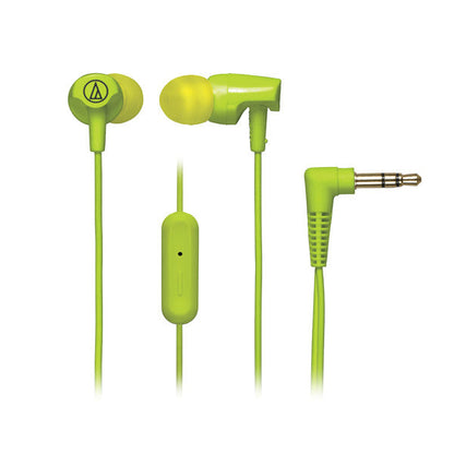 audio-technica headphones lime green audio-technica ath-clr100is sonicfuel in-ear headphones with in-line mic & control 