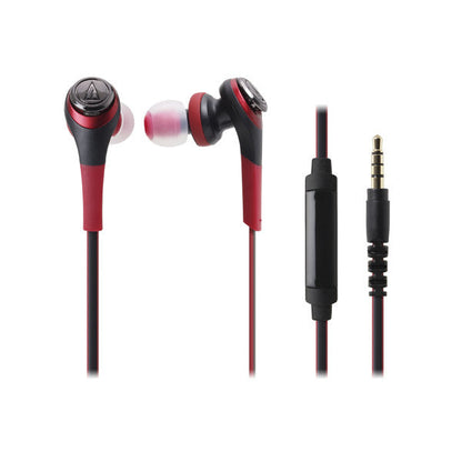 audio-technica headphones red audio-technica ath-cks550is solid bass in-ear headphones with in-line mic & control 