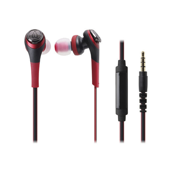audio-technica headphones red audio-technica ath-cks550is solid bass in-ear headphones with in-line mic & control 