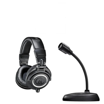 audio-technica usb microphones audio-technica home creation bundle with atgm1-usb desktop microphone & ath-m50x monitor headphone