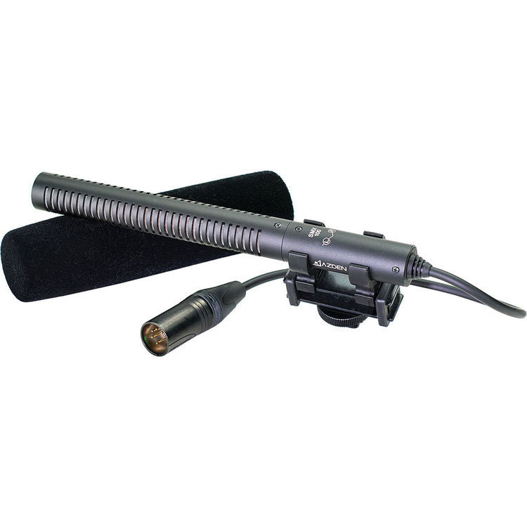 azden condenser microphones azden smx-100 xlr phantom power stereo shotgun microphone
