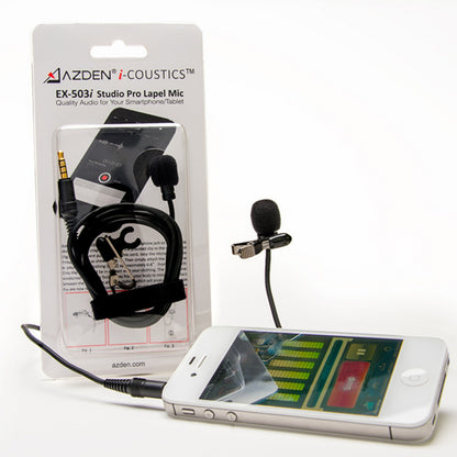 Azden Dynamic Microphones Azden EX-503i Studio Pro Lapel Microphone for Smartphones & Tablets
